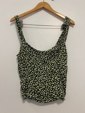 Reformation Olive Green Polka Dot Camisole